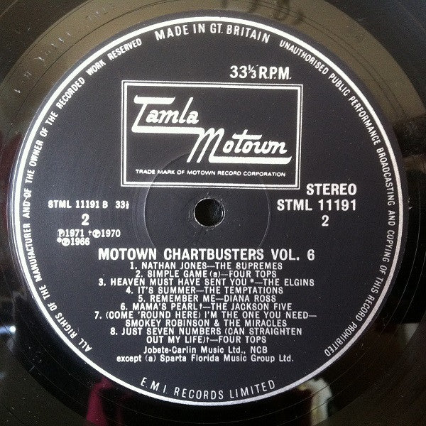 Various : Motown Chartbusters Vol. 6 (LP, Comp)