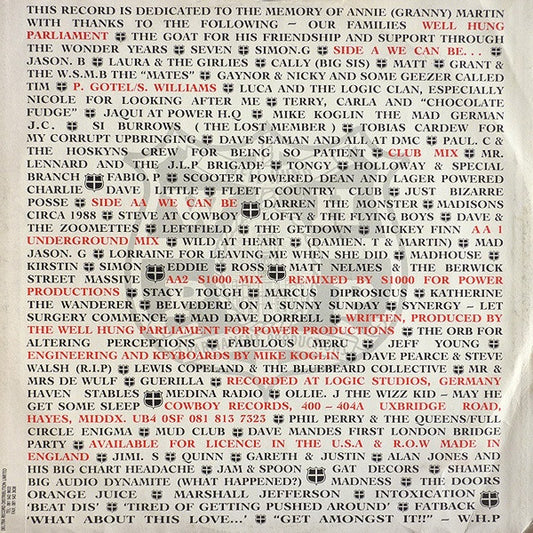 Well Hung Parliament : We Can Be (12")
