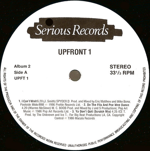 Various : Upfront 1 (2xLP, Album, Comp, P/Mixed)