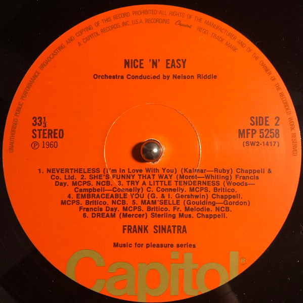Frank Sinatra : Nice 'N' Easy With Sinatra (LP, Album, RE)