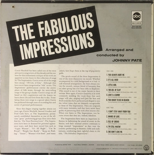 The Impressions : The Fabulous Impressions (LP, Album)