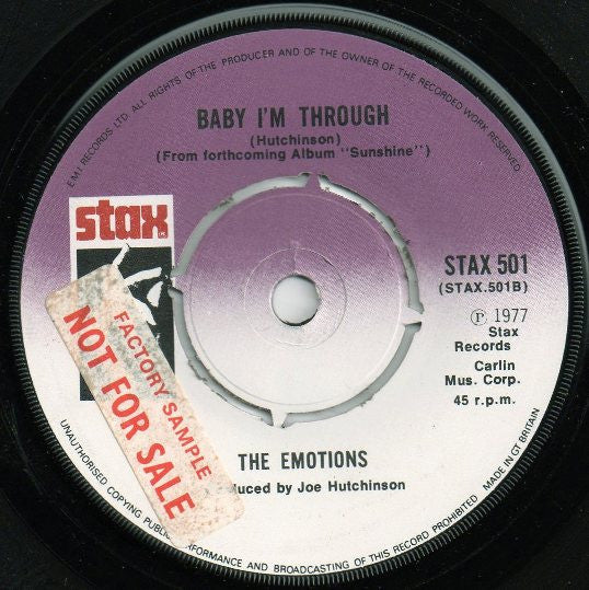 The Emotions : Shouting Out Love (7")