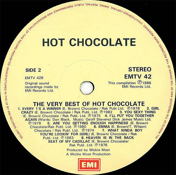 Hot Chocolate : The Very Best Of Hot Chocolate (LP, Album, Comp)