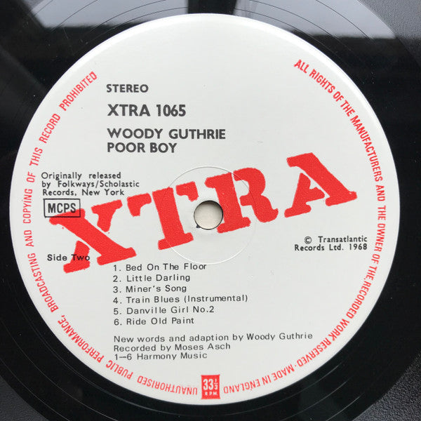 Woody Guthrie : Poor Boy (LP, Album, RE)