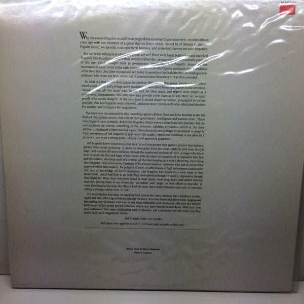 Led Zeppelin : Led Zeppelin - 1972 Interview (LP, Ltd, Unofficial, W/Lbl, Red)