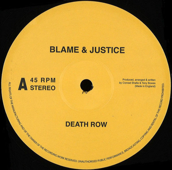 Blame & Justice : Murderin' M.C. / Death Row (12", RE)