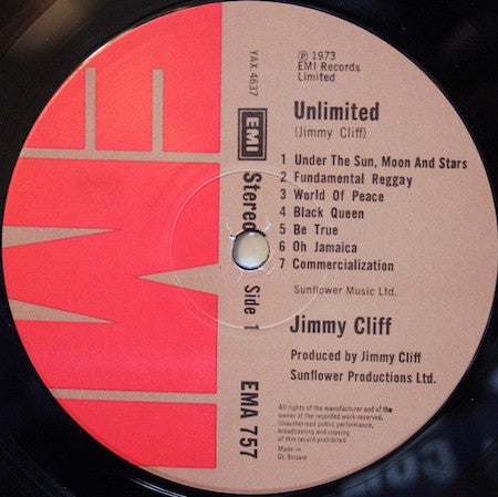 Jimmy Cliff : Unlimited (LP, Album, Gat)