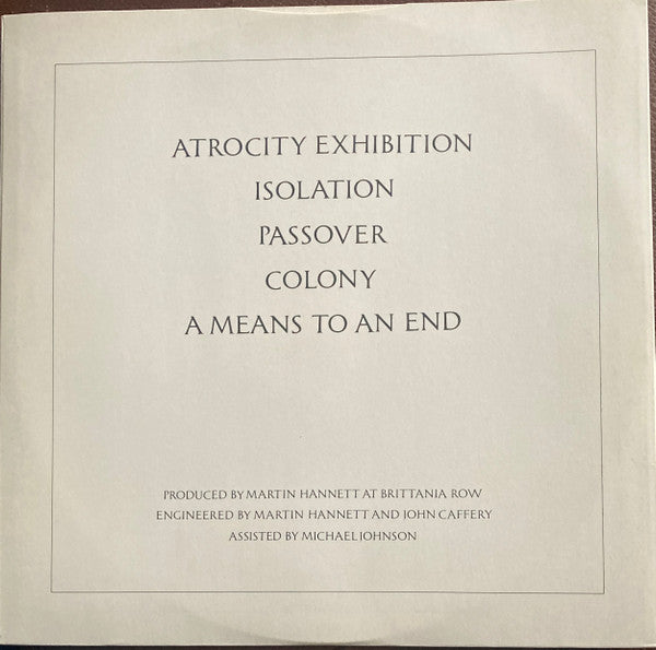 Joy Division : Closer (LP, Album, RP, Str)