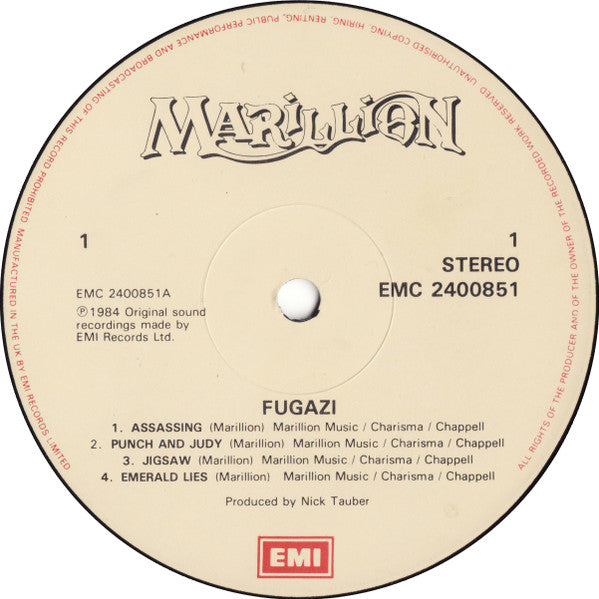 Marillion : Fugazi (LP, Album, Gat)