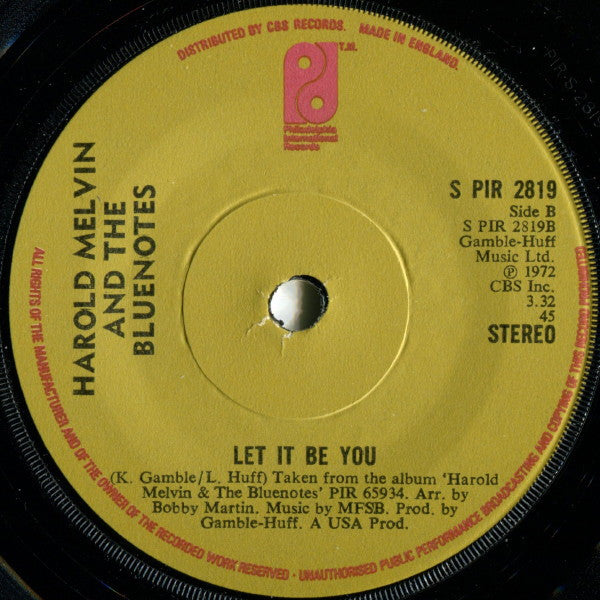 Harold Melvin And The Bluenotes* : Where Are All My Friends (7", Single, Sol)
