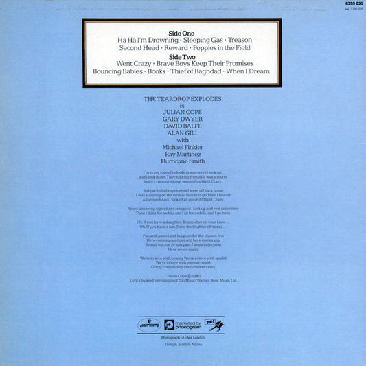 The Teardrop Explodes : Kilimanjaro (LP, Album, RE)