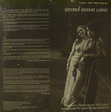Rosemary Hardman And Bob Axford : Second Season Came (LP)