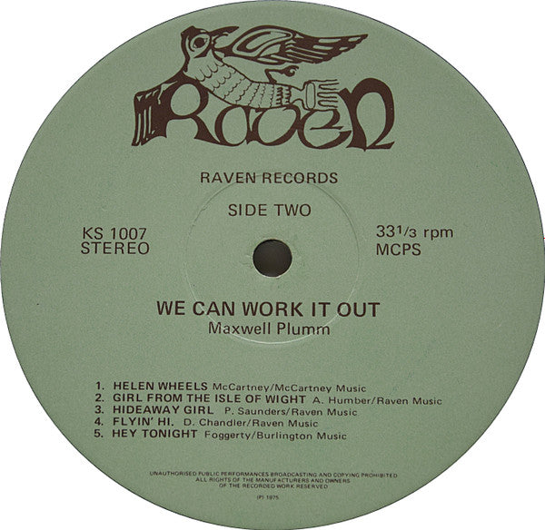 Maxwell Plumm : We Can Work It Out (LP, Album)