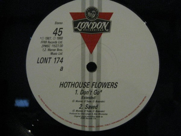 Hothouse Flowers : Don't Go (10", Single, Ltd, RE)