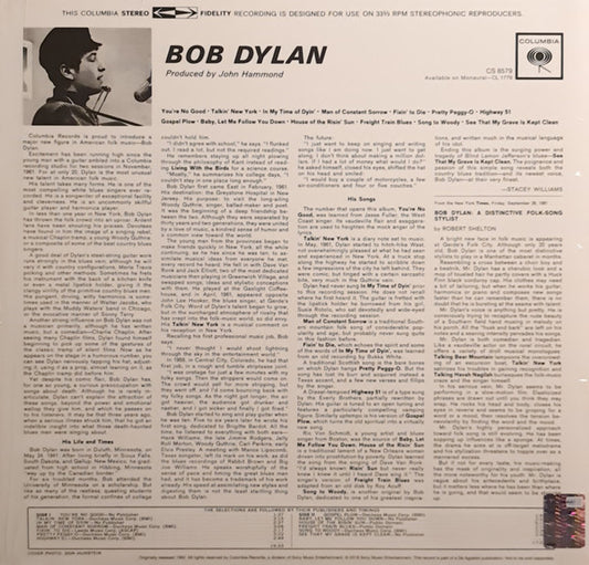 Bob Dylan : Bob Dylan (LP, Album, Mono, RE, 180)