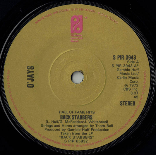 The O'Jays : Back Stabbers / Love Train (7", Single)