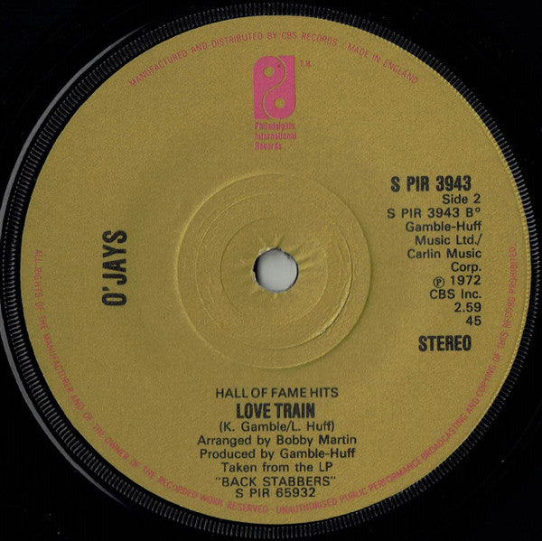 The O'Jays : Back Stabbers / Love Train (7", Single)
