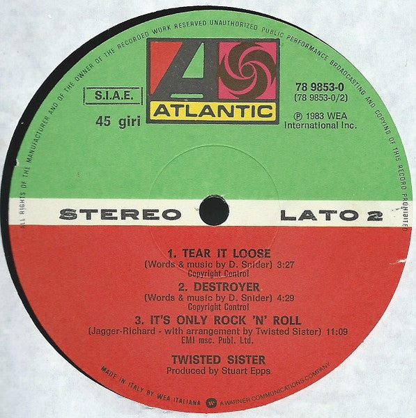 Twisted Sister : I Am (I'm Me) (12", Single)