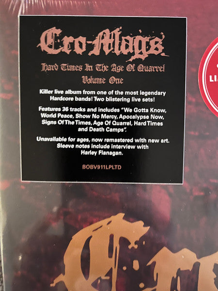 Cro-Mags : Hard Times In The Age Of Quarrel Volume One (2xLP, Album, Ltd, RE, Whi)