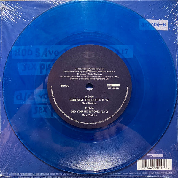 Sex Pistols : God Save The Queen (7", Single, Ltd, Num, RE, Blu)