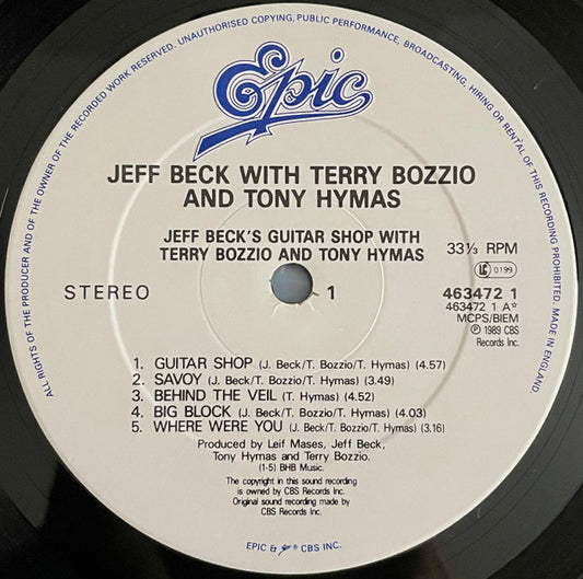 Jeff Beck With Terry Bozzio And Tony Hymas : Jeff Beck's Guitar Shop (LP, Album)