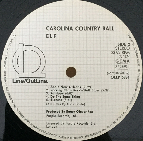 Elf (3) : Carolina County Ball (LP, Album, RE)