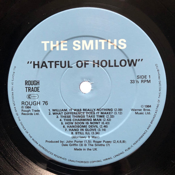 The Smiths : Hatful Of Hollow (LP, Comp, Ast)