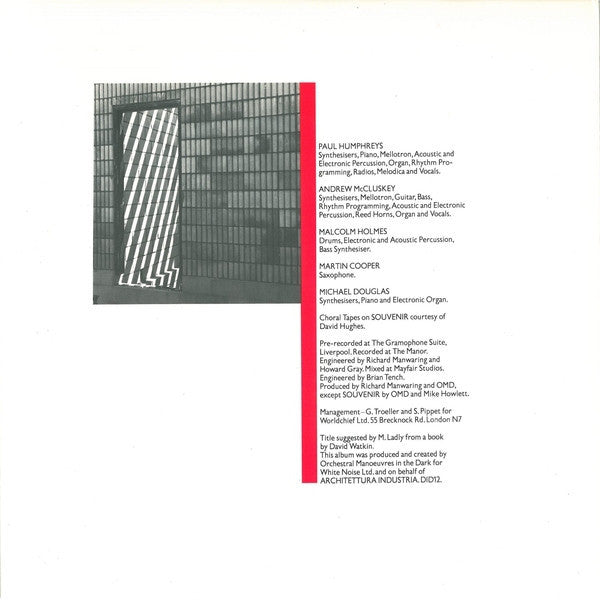Orchestral Manoeuvres In The Dark : Architecture & Morality (LP, Album, Blu)