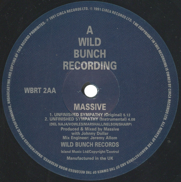 Massive* : Unfinished Sympathy (12", Single)