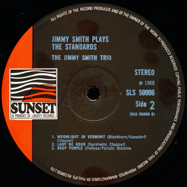Jimmy Smith : Jimmy Smith Plays The Standards (LP, Comp)