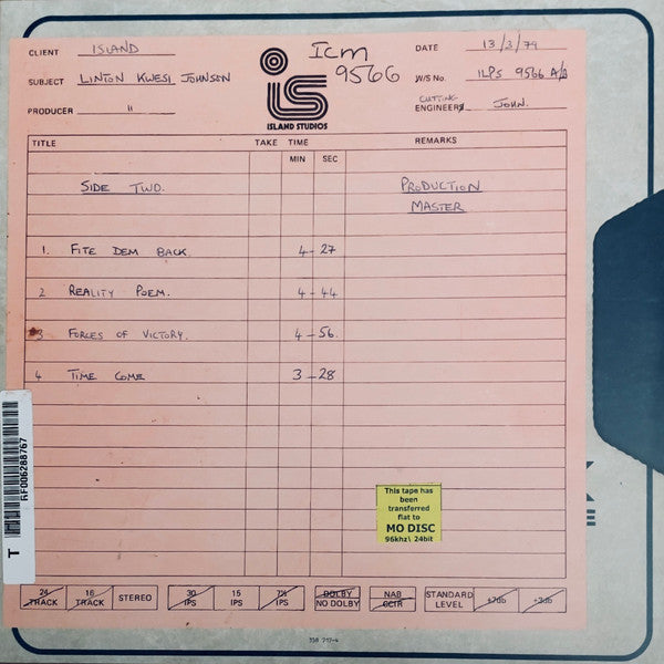 Linton Kwesi Johnson : Forces Of Victory (LP, Album, RE + LP, Comp + Ltd, RM, Gat)