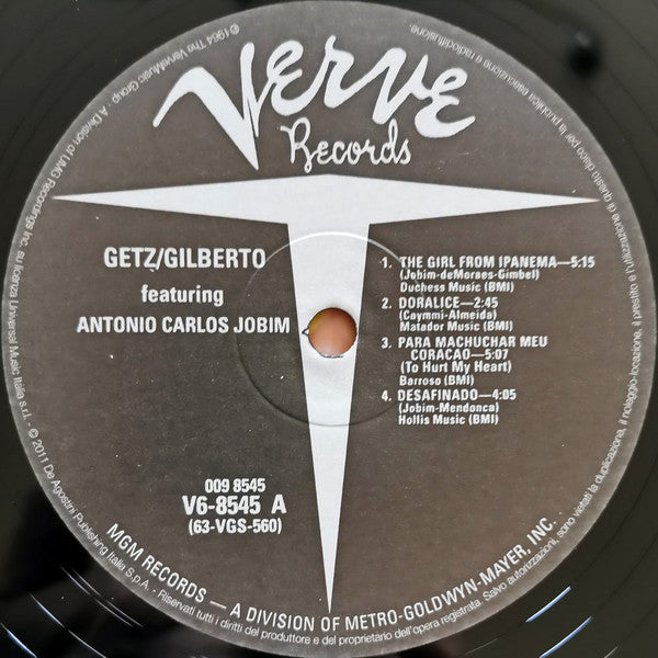 Stan Getz / João Gilberto Featuring Antonio Carlos Jobim : Getz / Gilberto (LP, Album, RE, Gat)