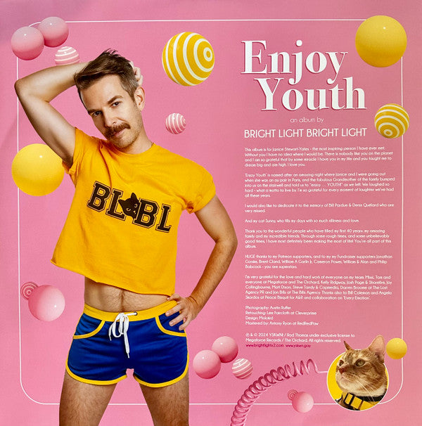 Bright Light Bright Light : Enjoy Youth (LP, Album, Pin)