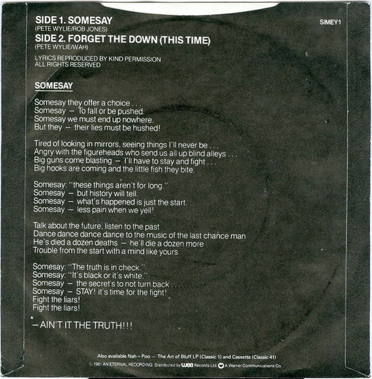 Wah! : Somesay (7", Single)