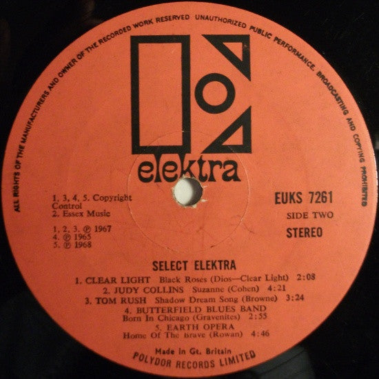 Various : Select Elektra (LP, Comp)
