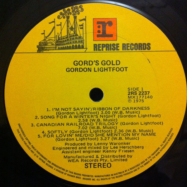 Gordon Lightfoot : Gord's Gold (2xLP, Comp)