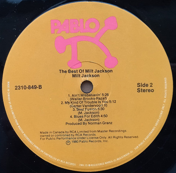 Milt Jackson : The Best Of Milt Jackson (LP, Comp)