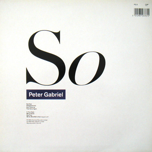Peter Gabriel : So (LP, Album)