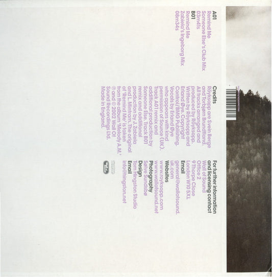 Röyksopp : Remind Me (12")