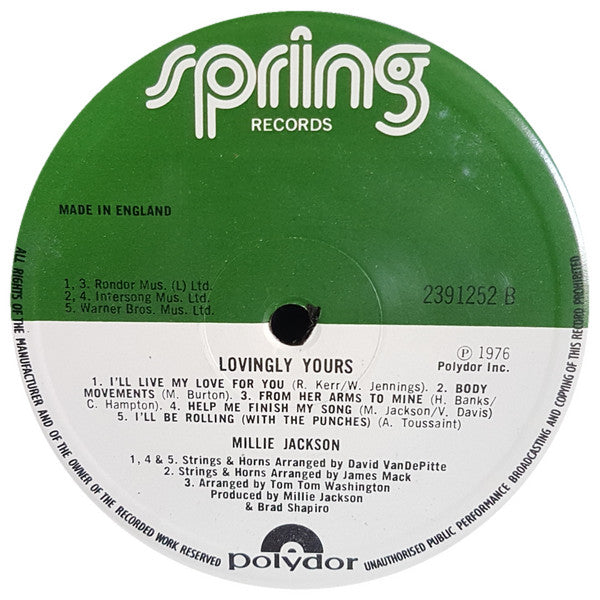 Millie Jackson : Lovingly Yours (LP, Album)