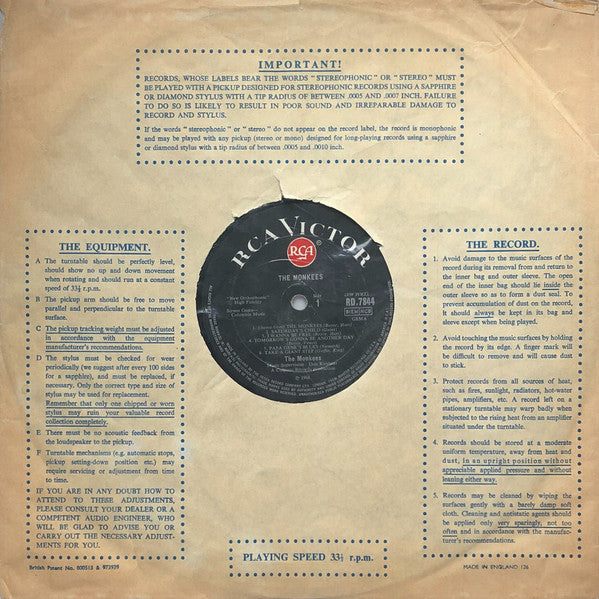 The Monkees : The Monkees (LP, Album, Mono)