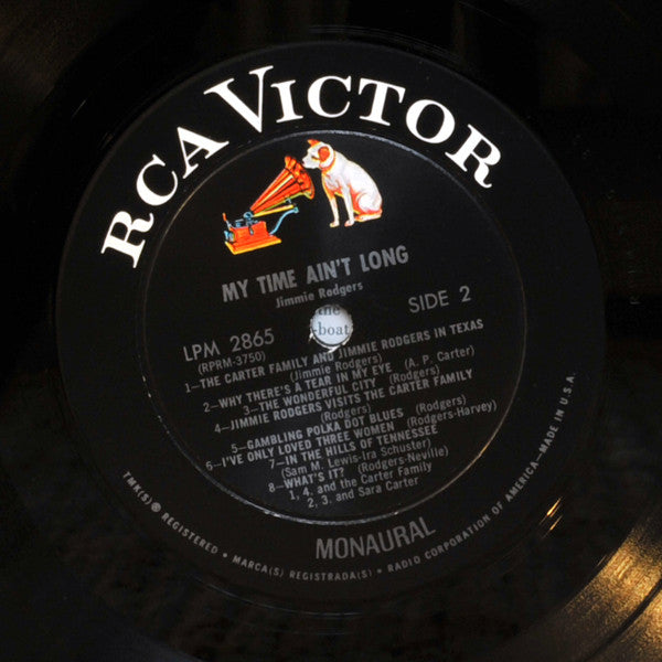 Jimmie Rodgers : My Time Ain't Long (LP, Album, Mono)