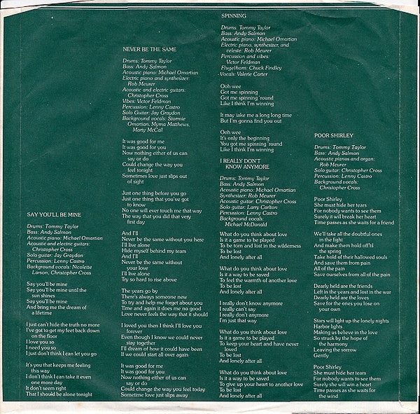 Christopher Cross : Christopher Cross (LP, Album, RE)