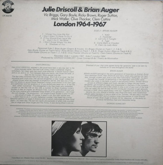 Julie Driscoll & Brian Auger : London 1964-1967 (LP, Comp)