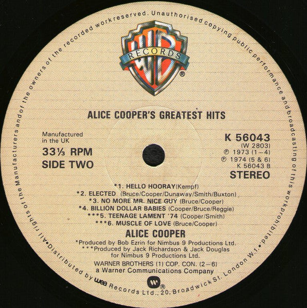 Alice Cooper : Alice Cooper's Greatest Hits (LP, Comp, RE)