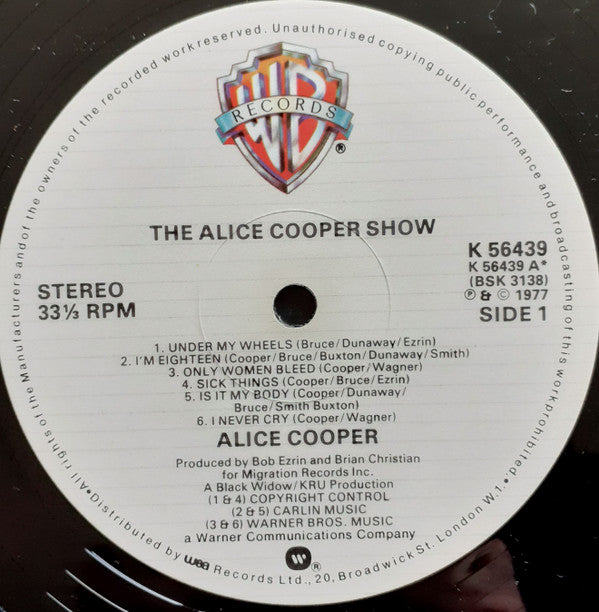 Alice Cooper (2) : The Alice Cooper Show (LP, Album, RP, Cre)
