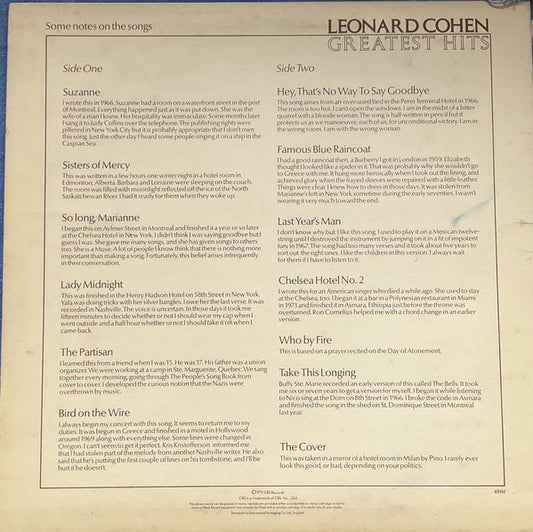 Leonard Cohen : Greatest Hits (LP, Comp)