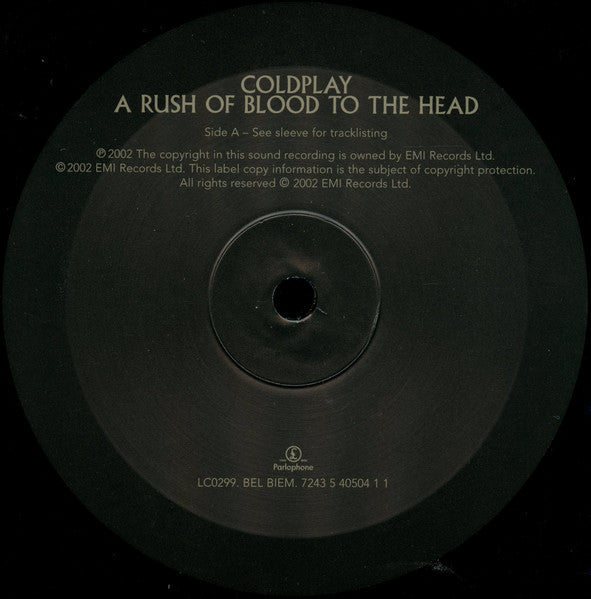 Coldplay : A Rush Of Blood To The Head (LP, Album, RE, 180)
