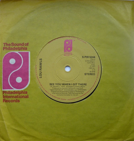 Lou Rawls : See You When I Git There / Spring Again (7", Single)