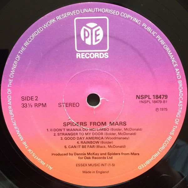 Spiders From Mars : Spiders From Mars (LP, Album, Tra)
